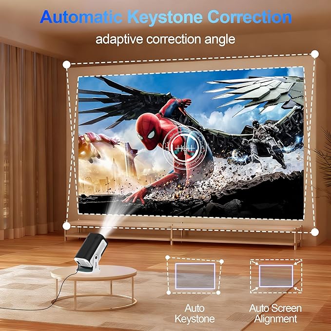 Mini Projector with Dual 5G WiFi and Bluetooth, Built-in App Smart Portable - Image 5