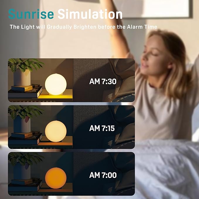 JALL Sunrise Alarm Clock White Noise Sound Machine - Image 5