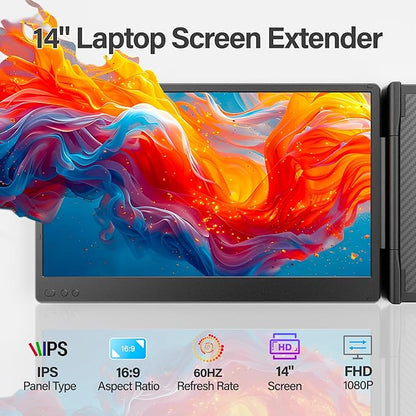 New Upgraded Laptop Screen Extender Portable Monitor, 1080P FHD IPS Screen - Image 2