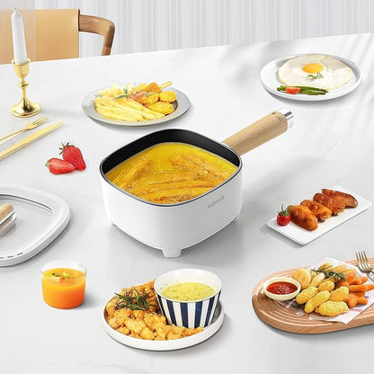 Audecook Hot Pot Electric 2L, Cermic Glaze Non-Stick Frying Pan 8 Inch - Image 6