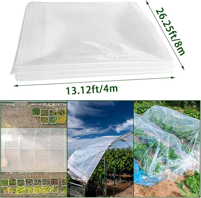 Greenhouse Plastic Sheeting, 6 Mil 13×26ft Clear Greenhouse Film, Heavy Duty - Image 2