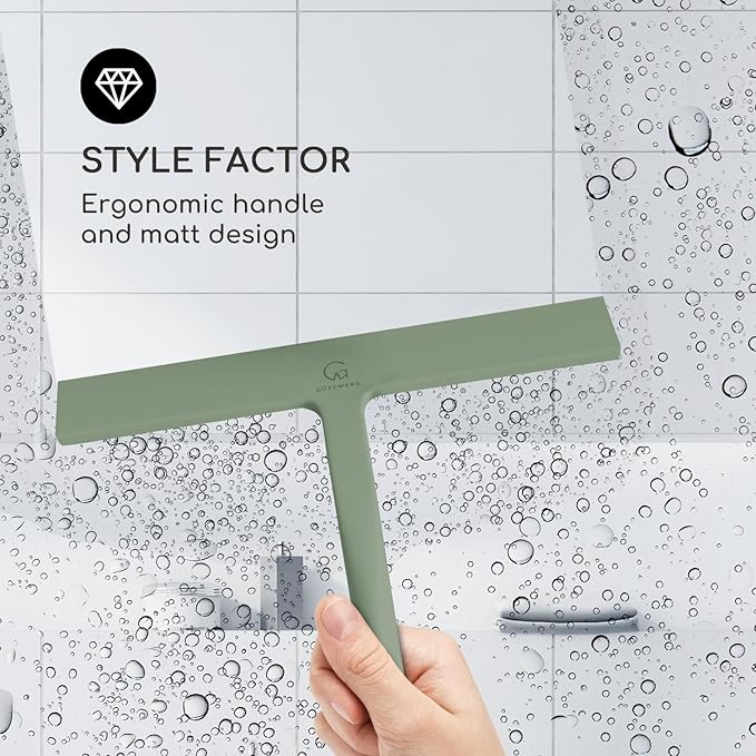 GÜTEWERK Shower Squeegee for Glass Doors, Silicone Window Squeegee, Bathroom - Image 3