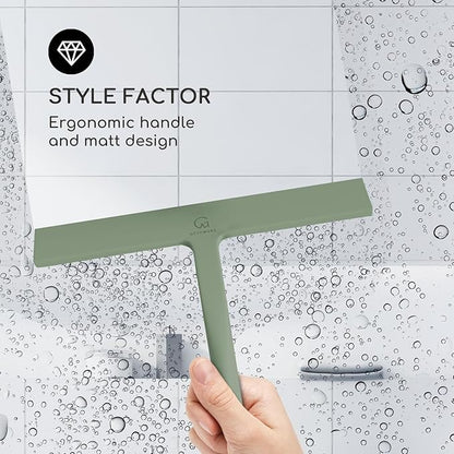 GÜTEWERK Shower Squeegee for Glass Doors, Silicone Window Squeegee, Bathroom - Image 3