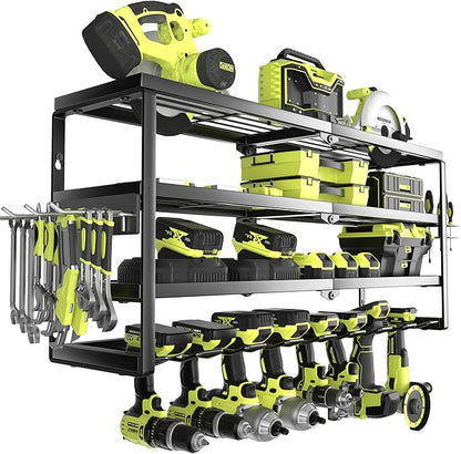 4 Layer Power Tool Organizer Wall Mount, Battery Tools Holder by MOOMSINE