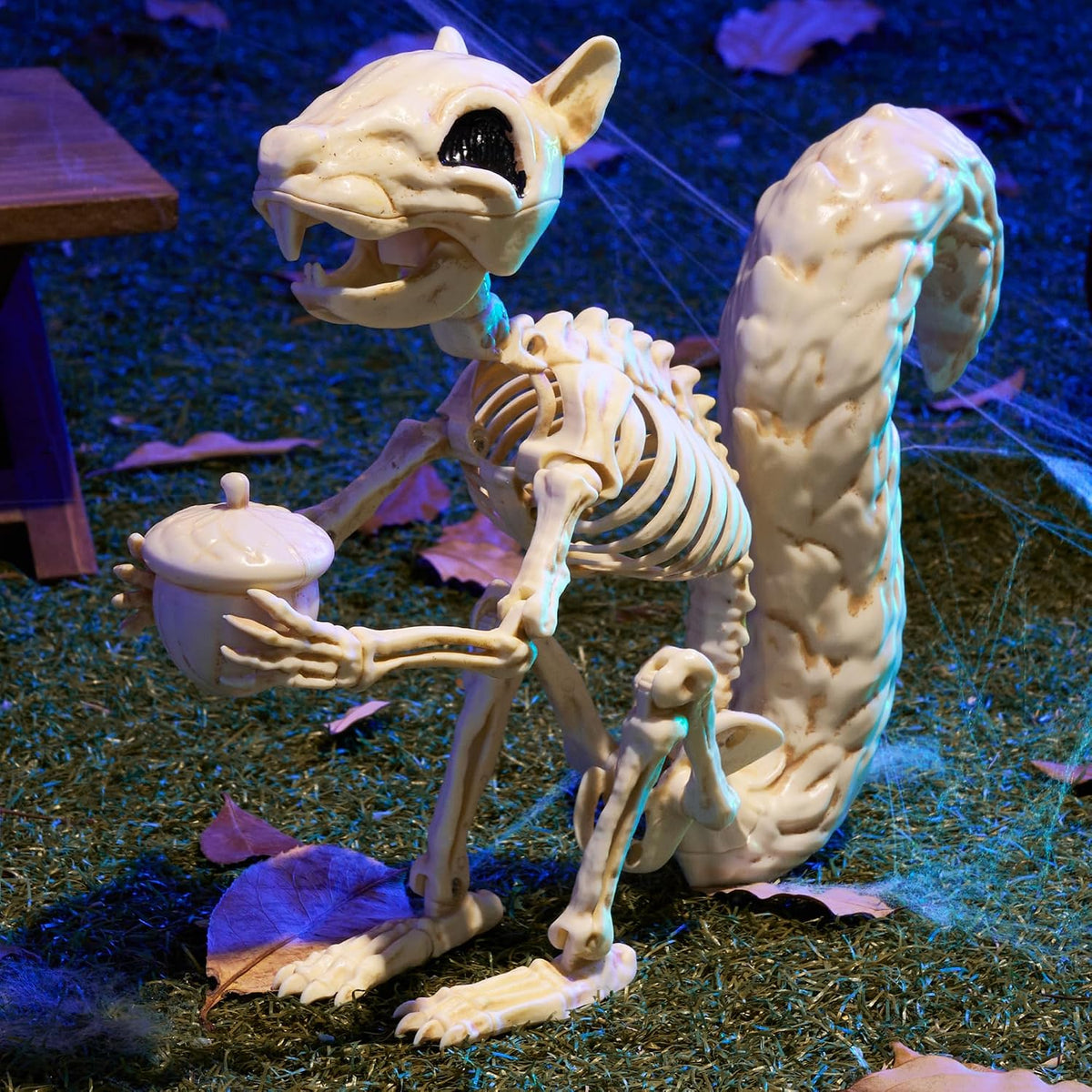 JOYIN Squirrel Skeleton Halloween Decoration 9.1 Inch Animal Posable Skeleton...