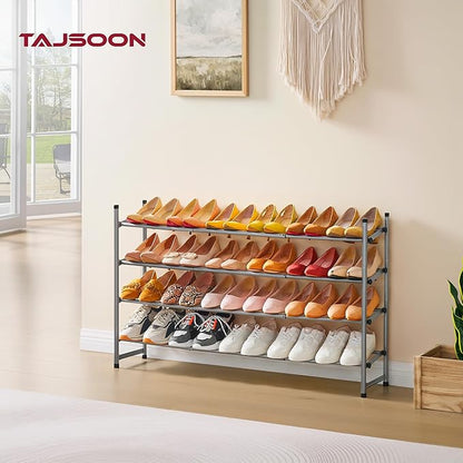 Tajsoon Expandable Shoe Rack for Closet 4 Tier, 29“-41“Adjustable & Stackable - Image 8