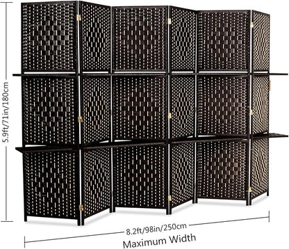 Bonnlo Upgraded Heavy Duty 6FT Tall Rattan Room Divider Screens - Image 4