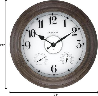 CLXEAST 24 Inch LED Illuminated Outdoor Clocks Waterproof - Image 10