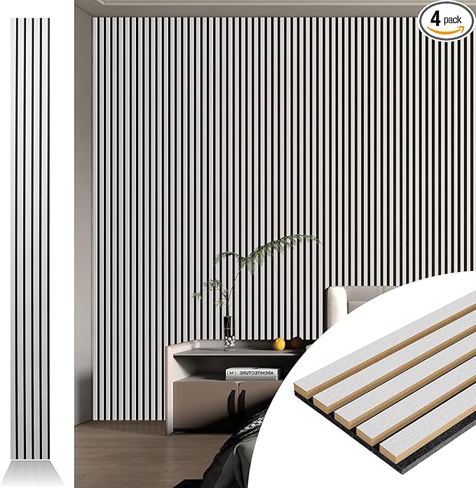 Art3d 4pcs-107 x 8in Slat Acoustic Panel by Art3d