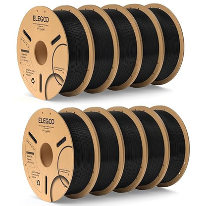 ELEGOO PLA Filament 1.75mm Black 10KG, 3D Printer Filament Bulk Dimensional by ELEGOO