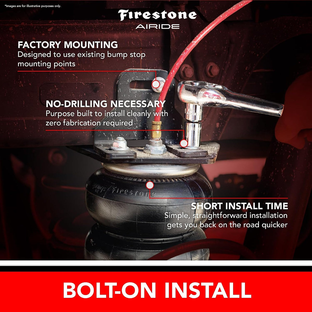 Firestone Airide Red Label Air Suspension Kit with Mounting Assembly fits 201...