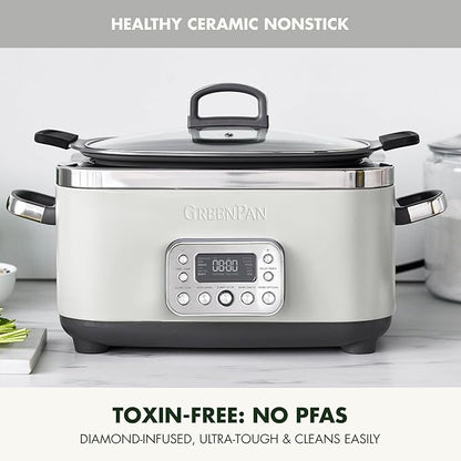 GreenPan Elite 14-in-1 Nonstick 6QT Electric Slow Cooker, PFAS-Free Ceramic - Image 2