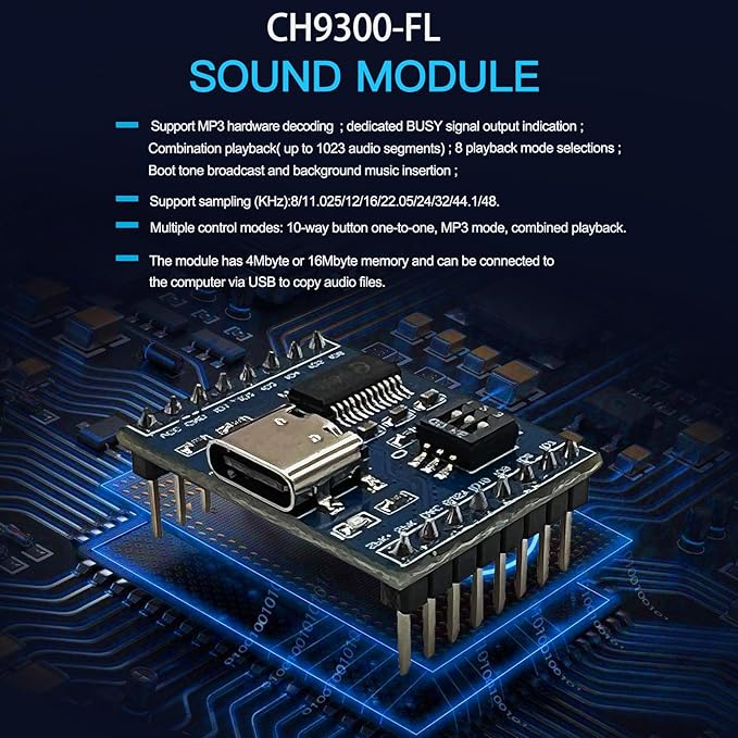 XLW Voice Playback Module, 16M Sound Board MP3 Music Player - Image 2