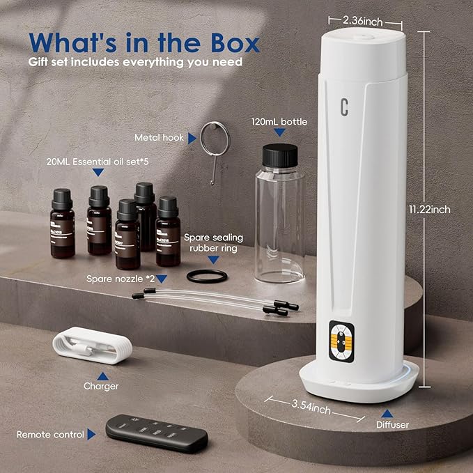 Waterless Scent Diffuser – 1200 Sq Ft Coverage, Essential Oil Diffuser - Image 7