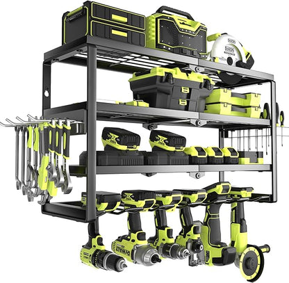4 Layer Power Tool Organizer Wall Mount, Battery Tools Holder by MOOMSINE