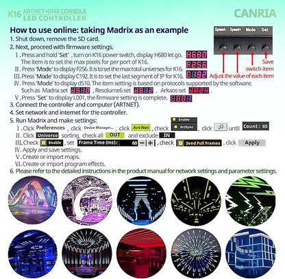 CANRIA K16 ARTNET+DMX CONSOLE LED CONTROLLER, Professional Lighting Control - Image 5