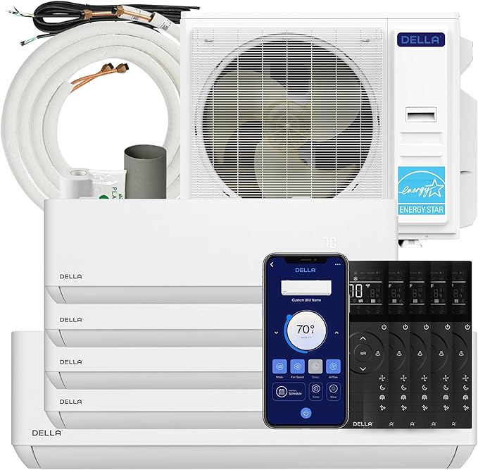 DELLA 42K BTU ODU 22 SEER2 208-230V Multi Zone AC 5 Zone Mini Split Cools Up to by Della