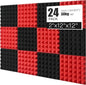 Acoustic Foams Panels 24 Pack 2" x 12"x 12" Sound Proof Foam Panels by Saiqiang