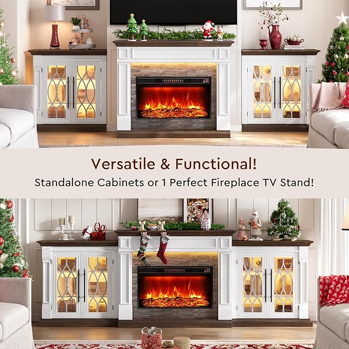 104" Fireplace TV Stand with LED &Outlet - Image 3