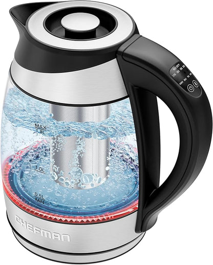 Chefman Electric Kettle with Temperature Control, 5 Presets LED Indicator Lights by Chefman