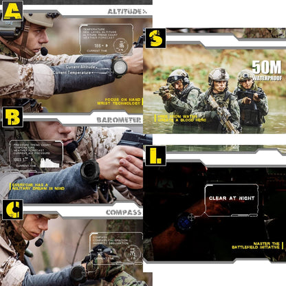 north edge apache tactical sports watches for men showing dimensions