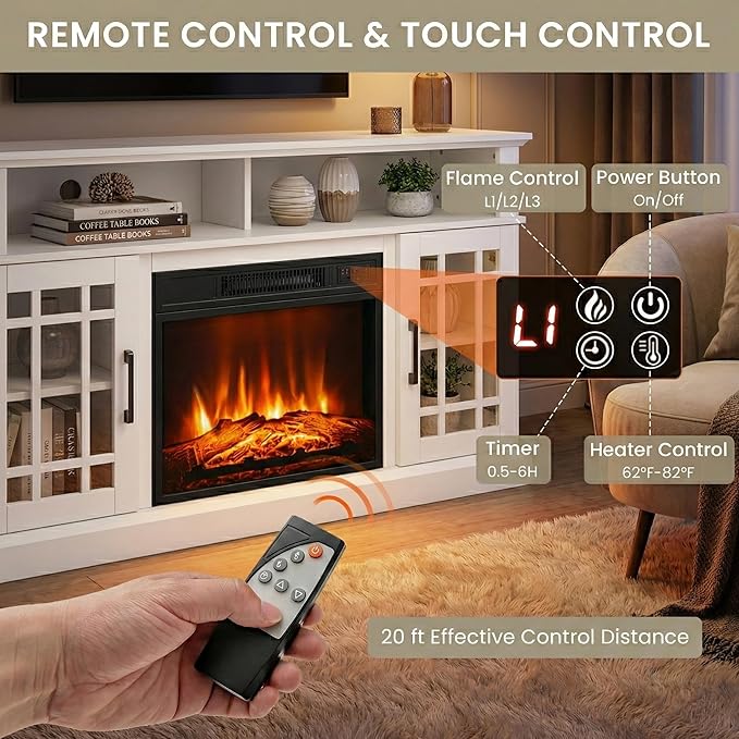 SIMOE Fireplace TV Stand Electric Fireplace 49Inch Console up to 55'' TV - Image 6
