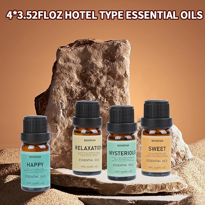 BOHOFAM Fireplace Essential Oil Aroma Diffuser, Flame Air Humidifiers 300ML - Image 5