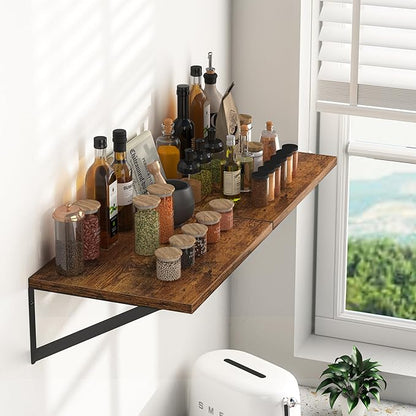 Heimlove Deep Floating Shelves for Wall, 16W x 12D Wood Wall Shelves Set of 2 - Image 5