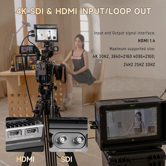 VILTROX DC-X3 2000 Nits SDI Camera Field Monitor, 4K HDMI 6 inch Touchscreen On - Image 5