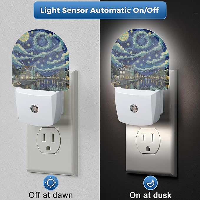 YESPOAK Night Light, Amsterdam at Night Night Lights Plug Into Wall - Image 3