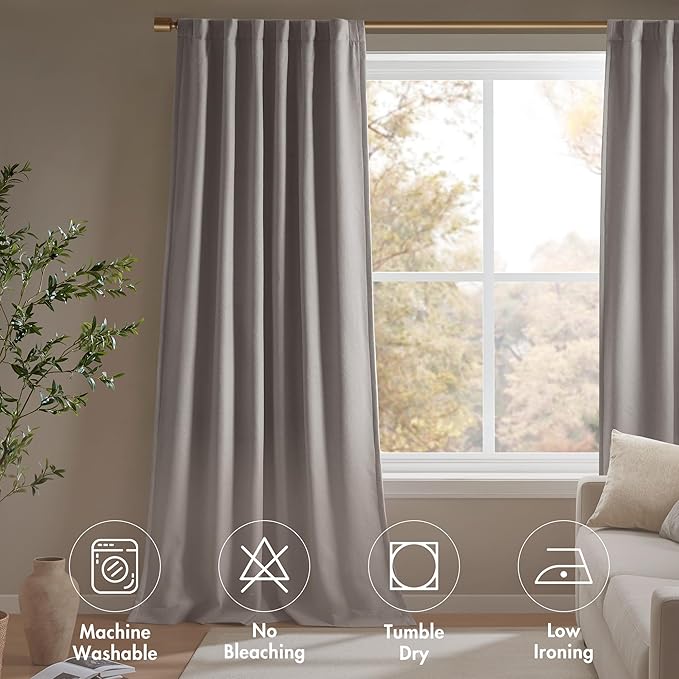 Madison Park Karien 100% Blackout Curtains 52x95 – Grey, 2-Layer Noise Blocking - Image 8