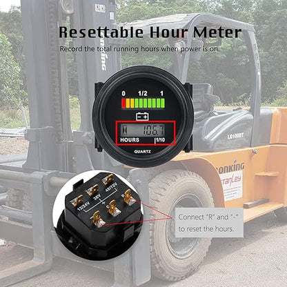 HonorMeet 12V/24V 36V 48V/72V Golf Cart Battery Meter, Lead Acid Battery Level - Image 3