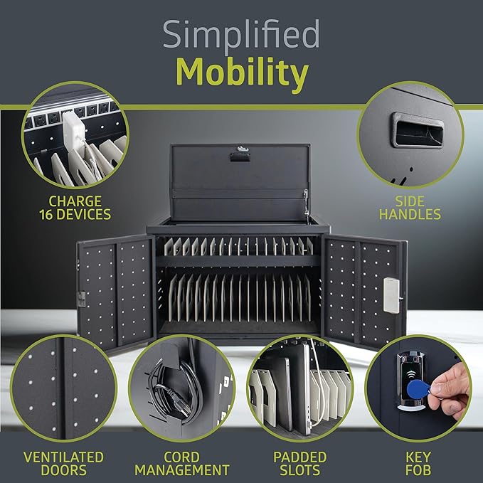 Pearington 16 Device Portable Table Top Charging and Storage Cabinet - Image 3