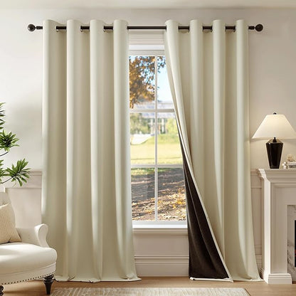 Beauoop 100% Blackout Curtains 96 Inch Long 2 Panels by Beauoop