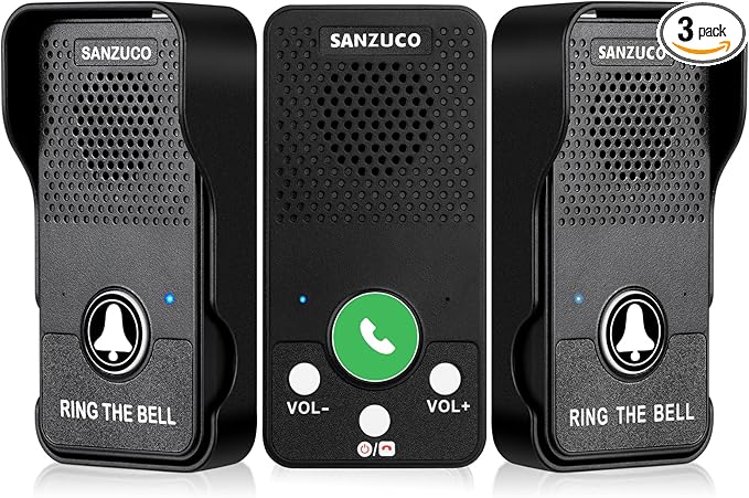 Wireless Doorbell, Full Duplex Doorbells Hands Free, 1000ft Range Rechargeable by SANZUCO