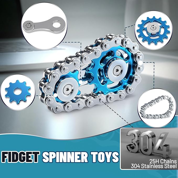 Valentines Day Gifts for Teens Boys Metal Fidget Spinner Toys for Adults - Image 3