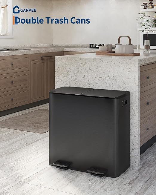 Garvee Trash Can, 2 x 10.6 gal Garbage Can - Image 2