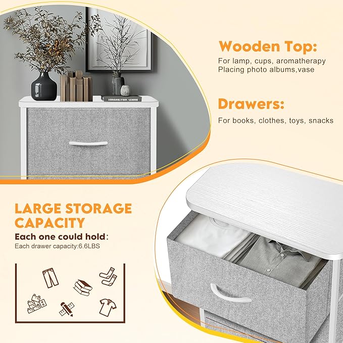 Curved Profile Dresser for Bedroom，4 Fabric Drawer Dresser - Image 6