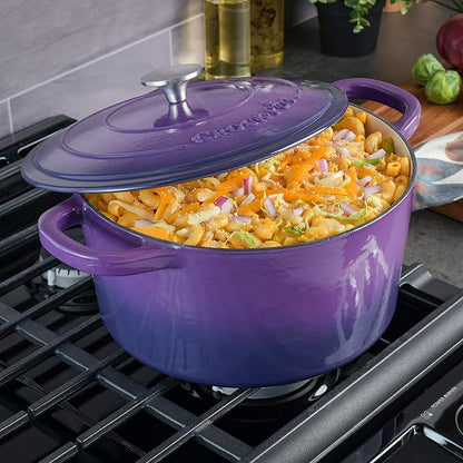 Crock-Pot Artisan 7-Quart Round Enameled Cast Iron Dutch Oven – Lavender Purple - Image 4