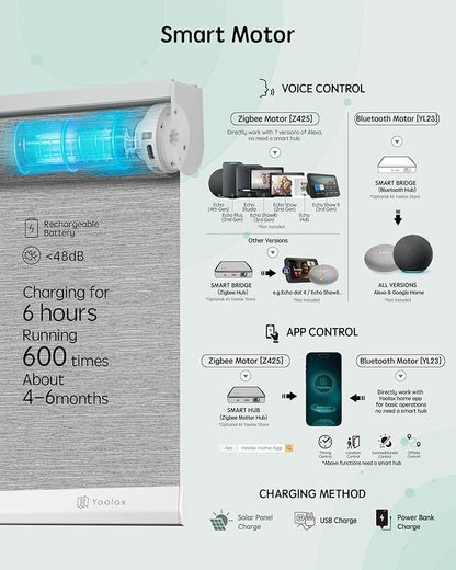 Yoolax Motorized Blinds with Remote, Smart Blinds - Image 4