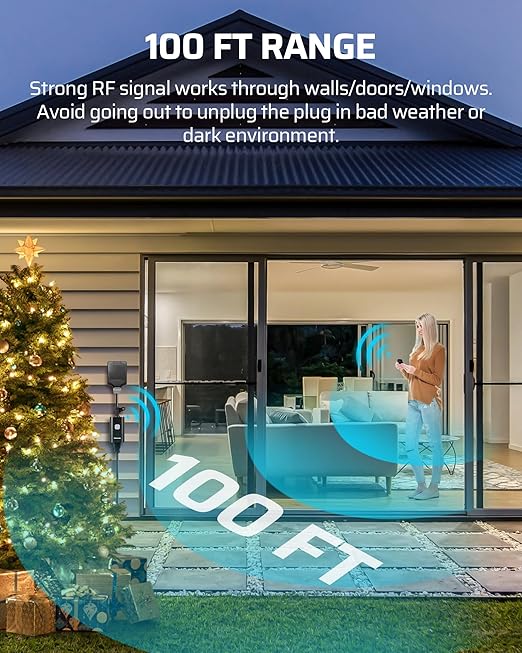 DEWENWILS Outdoor Remote Control Outlet, 15A Wireless Remote Control Switch - Image 4