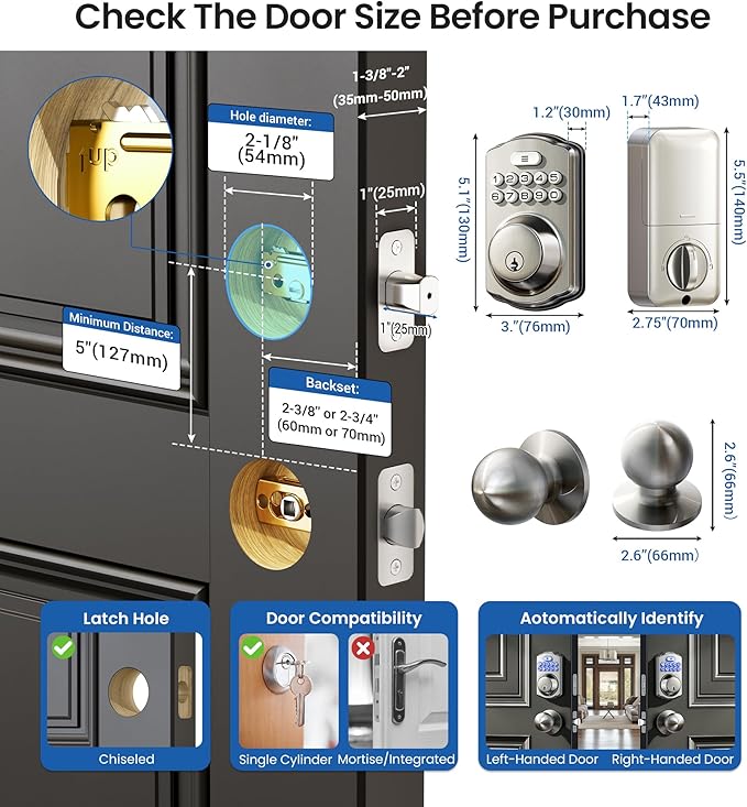 Veise Keyless Entry Door Lock - Image 8