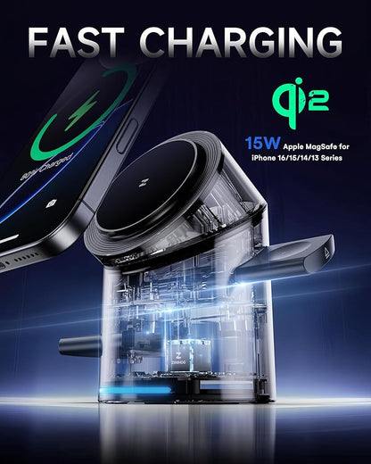 ZEEHOO 3 in 1 Charging Station for Apple Devices, Mag-Safe Charger Stand - Image 2