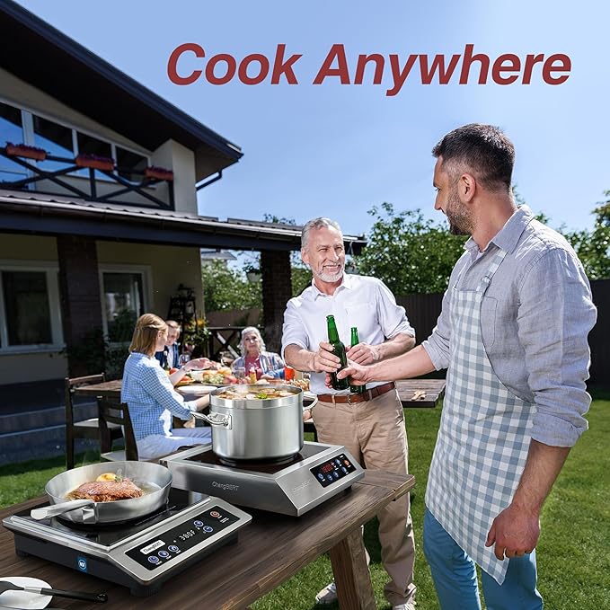 ChangBERT Induction Cooktop, Commercial Grade Portable Cooker, Large 8” Heating - Image 5