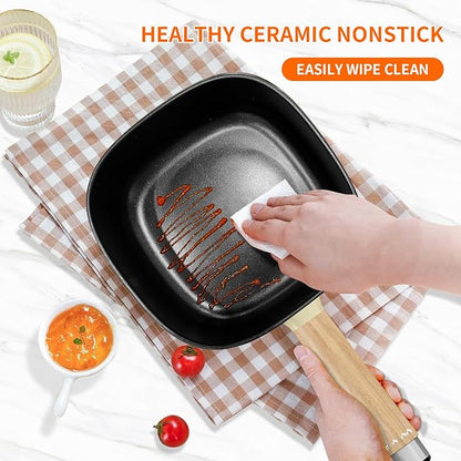 Audecook Hot Pot Electric 2L, Cermic Glaze Non-Stick Frying Pan 8 Inch - Image 6