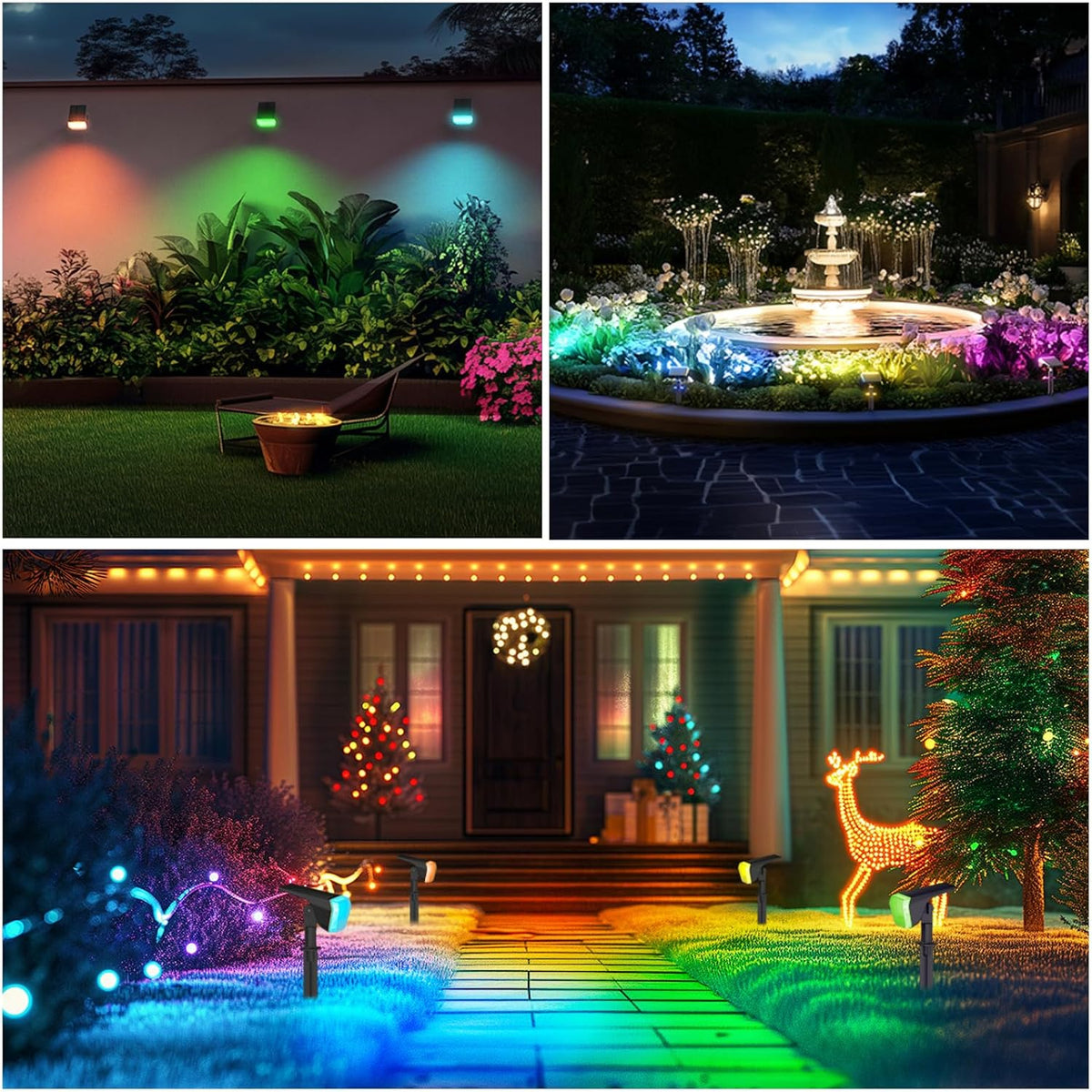 Linkind Halloween Solar Spot Lights Outdoor Waterproof Multicolor 6 Pack