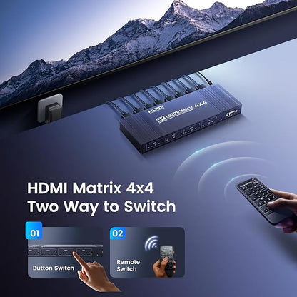 4x4 HDMI Matrix Switch 4K 30Hz, 4 in 4 Out HDMI Switch - Image 5