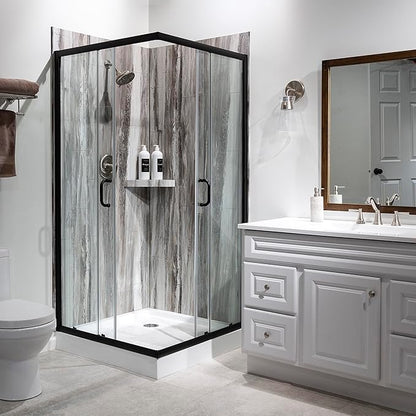Palisade 78in x 36in x 36in Waterproof Vinyl Corner Shower Surround Kit - Image 3