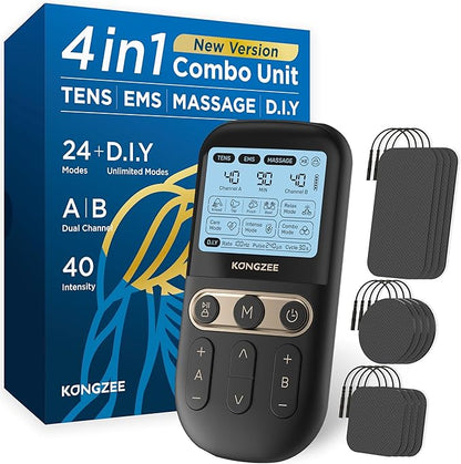 4 in 1 - D.I.Y & Tens Unit & EMS & Massage Muscle Stimulator, Dual Channel TENS by RelaxyourlifewithKONGZEEproduct