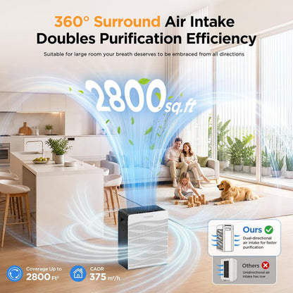 mooka air purifier for home pet large room shown in use